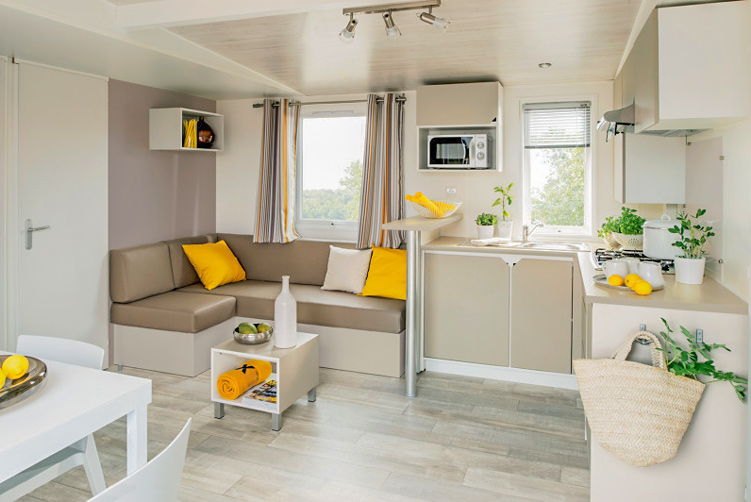 Intérieur de mobil-home en Charente-Maritime