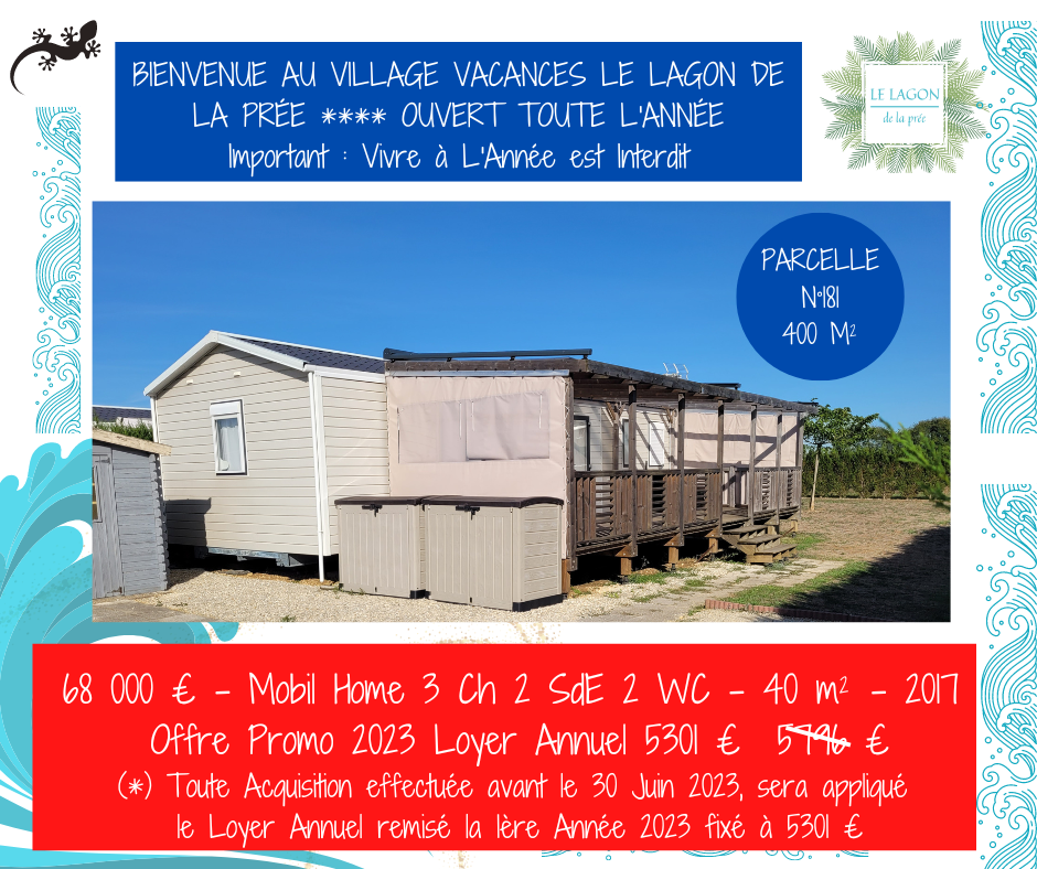 Vente de Mobil homes 12 annonce vente de lodge N°181 - 400m²
