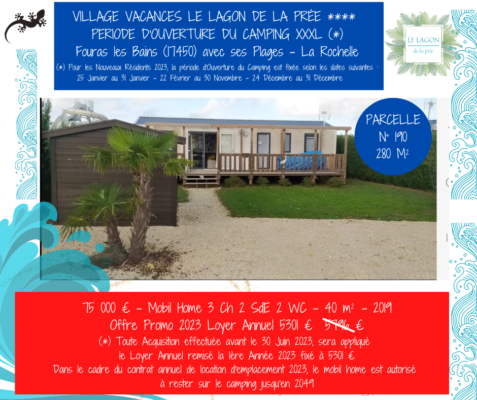 Vente de Mobil homes 14 annonce vente de lodge N°190 - 280m²